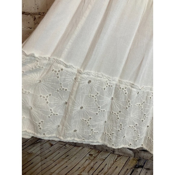 Emma G Broomstick Skirt Womens Medium White Tiered Country Cottage Romantic - Picture 6 of 11